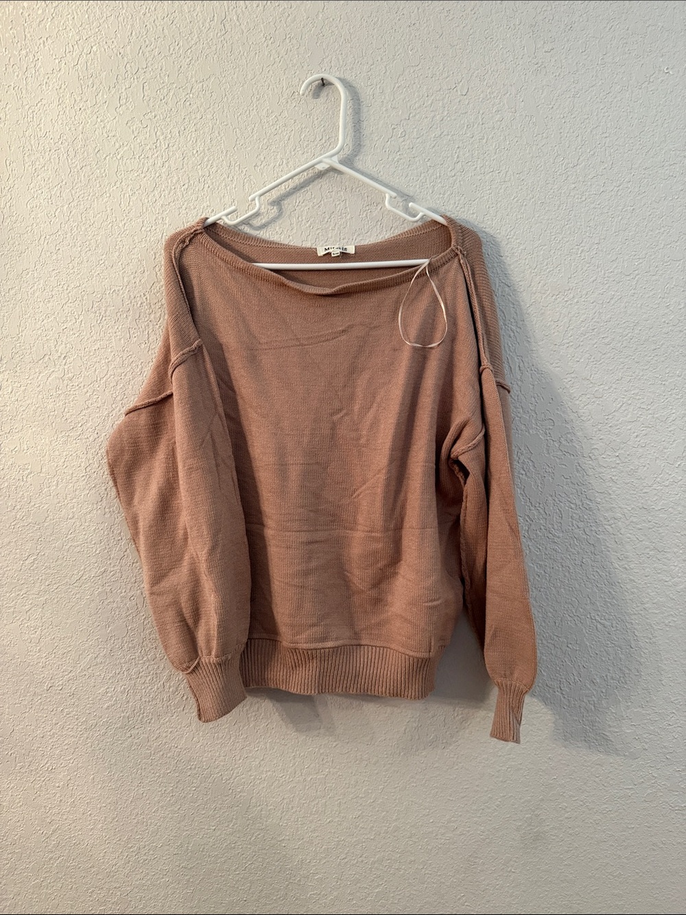 Miracle Women's Off-Shoulder Sweater in Dusty Rose